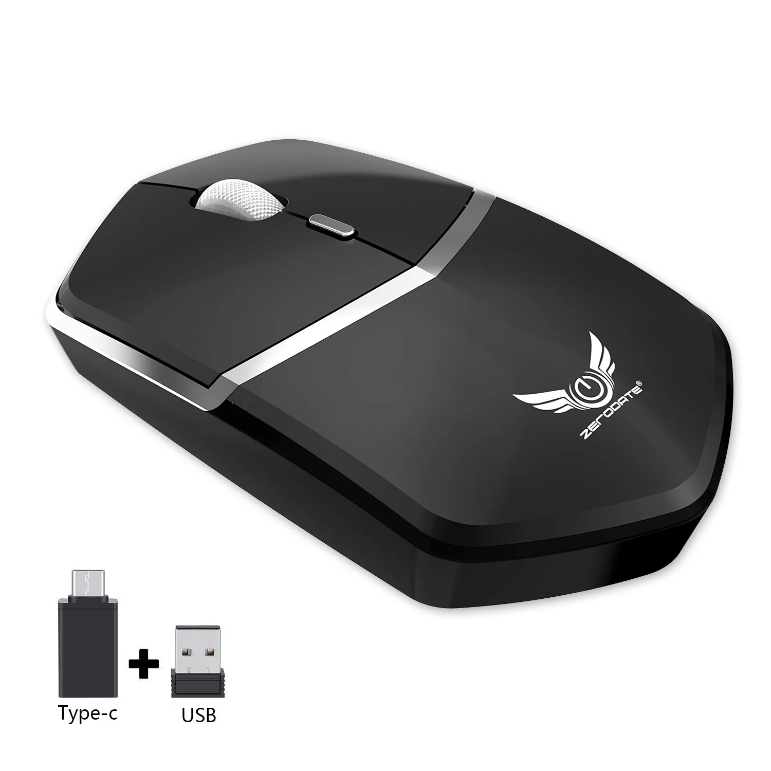 Dual Mode Ergonomic Rechargeable Silent 2.4GHz Wireless USB RGB Backlit ...