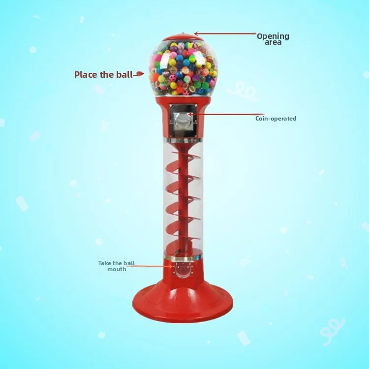 Supermarket Self-Servicing Elastic Ball Capsule Toy 45 Capsule Spiral Machine One Yuan Two Yuan Coin System Metal One Small Shop