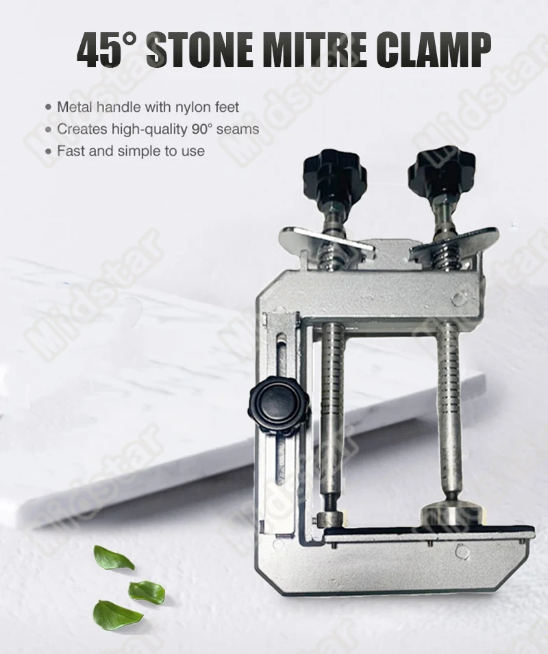 45 Degree Stone Benchtop Countertop Miter Corner Clamp for Granite and Marble Seam Joint Position