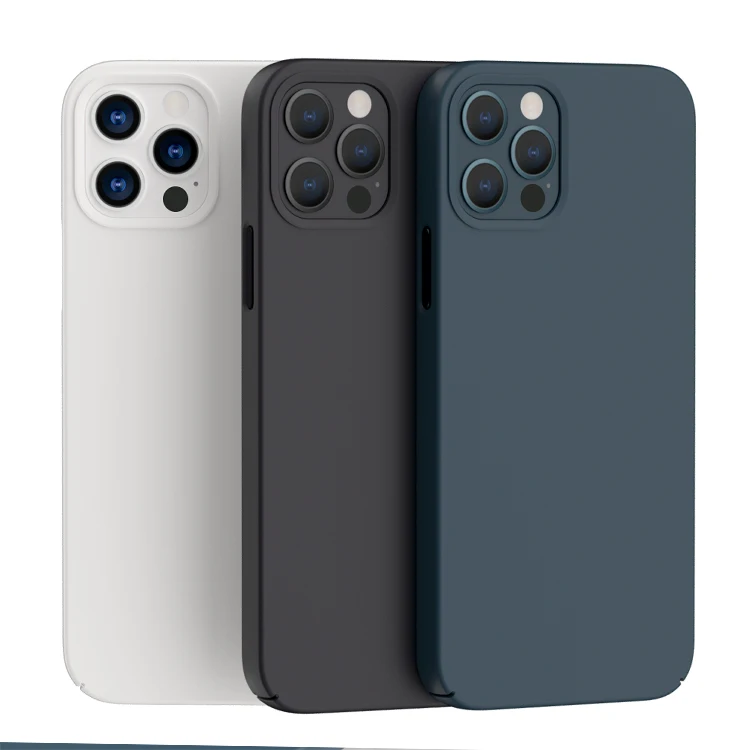 

New Top 2020 eco-friendly anti-drop phone shell for iphone 12 pc case, universal rumber case cover for iphone 12 pro max pc case, Solid black, solid white,blue,green,red