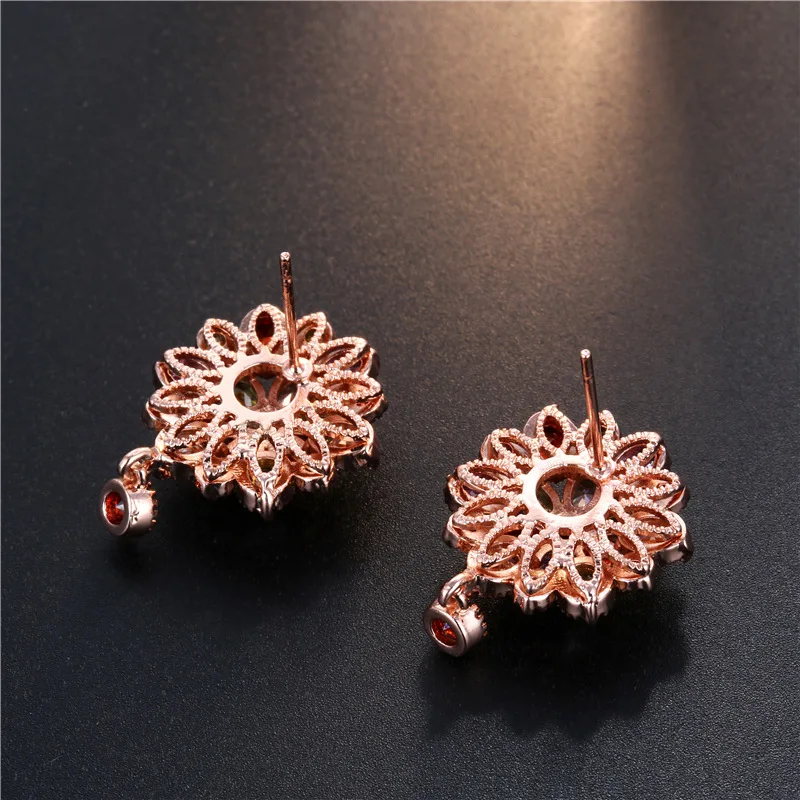 五颜六色的水晶彩虹耳环批发工厂锆石现代趋势耳环为妇女新娘