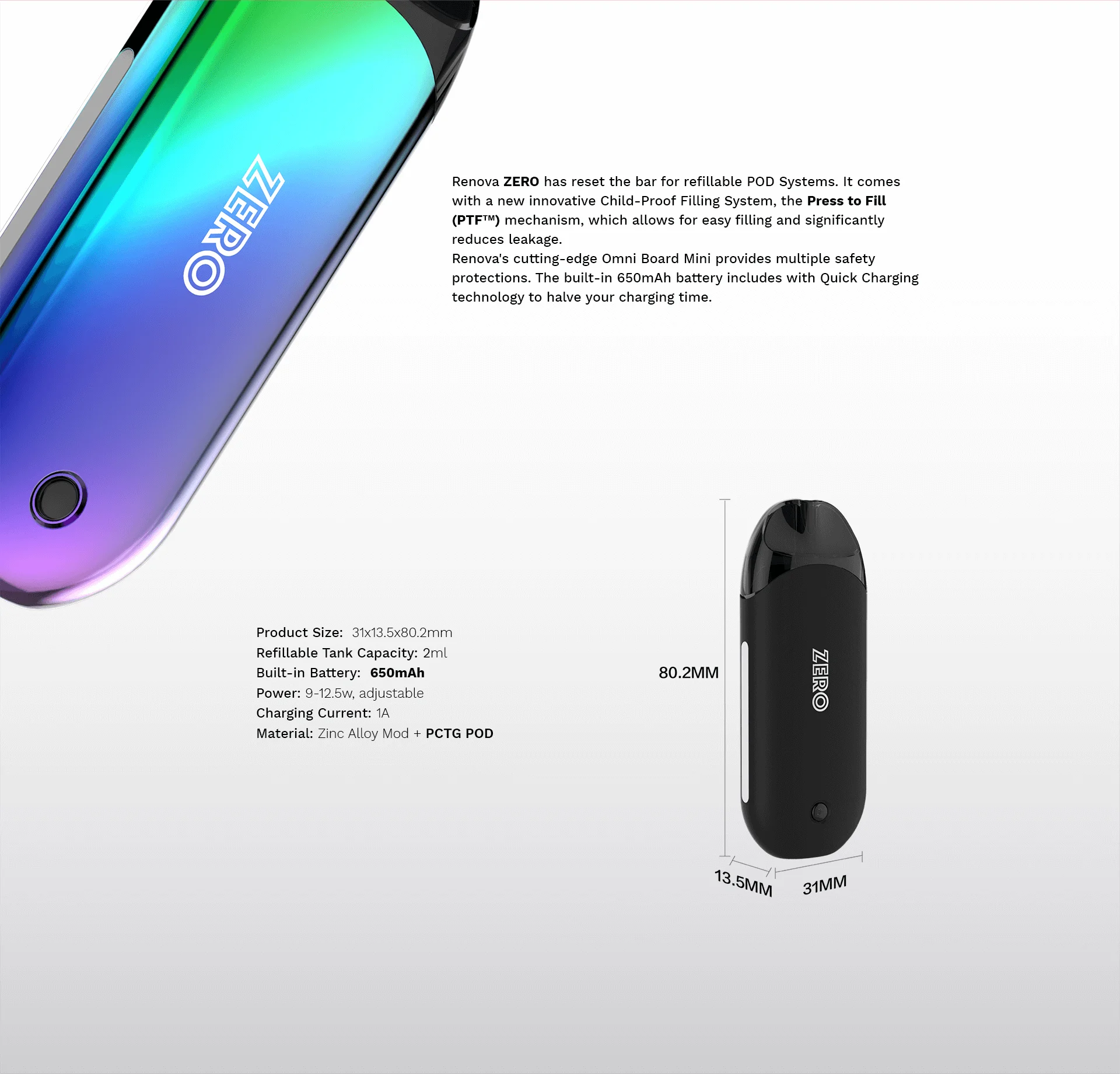 Включи zero. Vaporesso Renova Zero pod Kit 650mah. Индикаторы зарядки pod Zero. Pod Zero Размеры. Renova Zero pod инструкция.