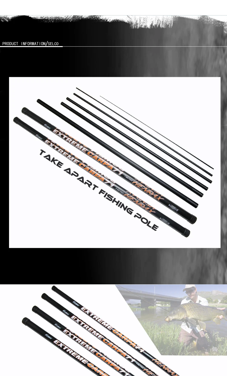 Outdoor Carp Fishing Pole Ultralight Telescopic Fishing Rod Epoxy