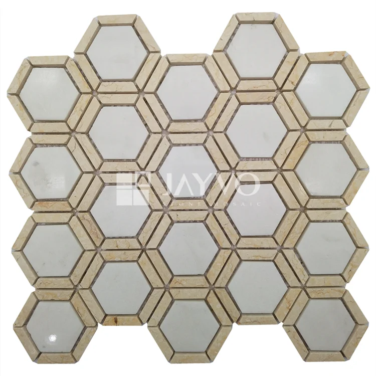 China Suppliers Home Decoration Marble Mosaic Irregular Mosaic Tiles Golden Select Mosaic Wall Tile