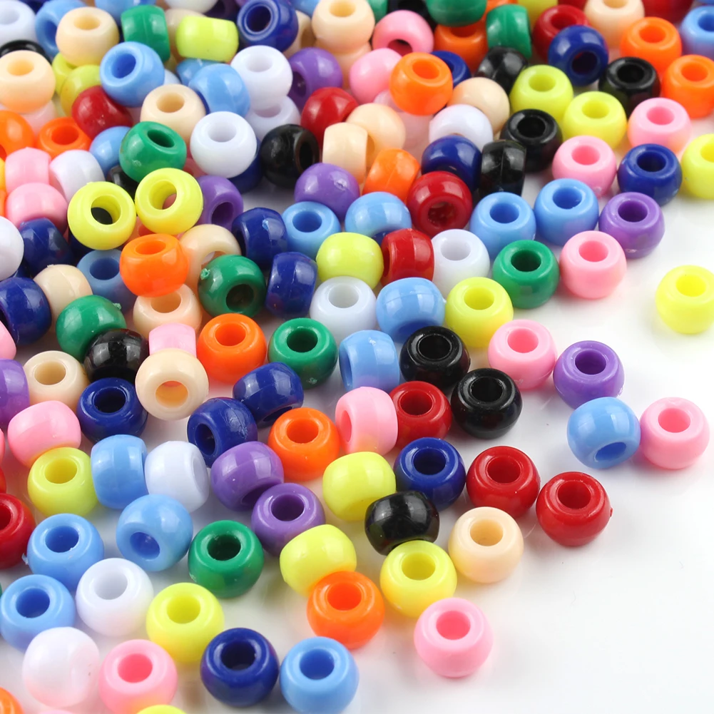 Wholesale Mix Color Large Hole Acrylic Beads Colored Plastic Pony Beads ...