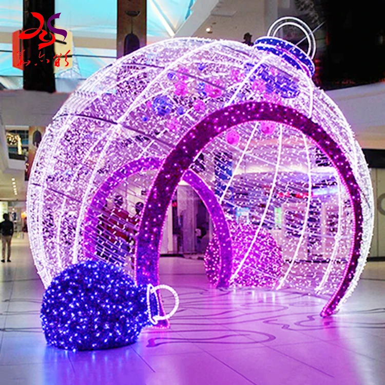2021 Hot LED 3D Motif Huge Colorful Round Ball Christmas Light For Outdoor Decoration