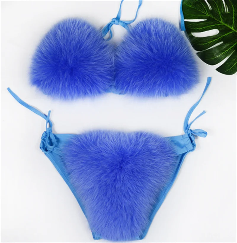 

fur bikini,2 Sets