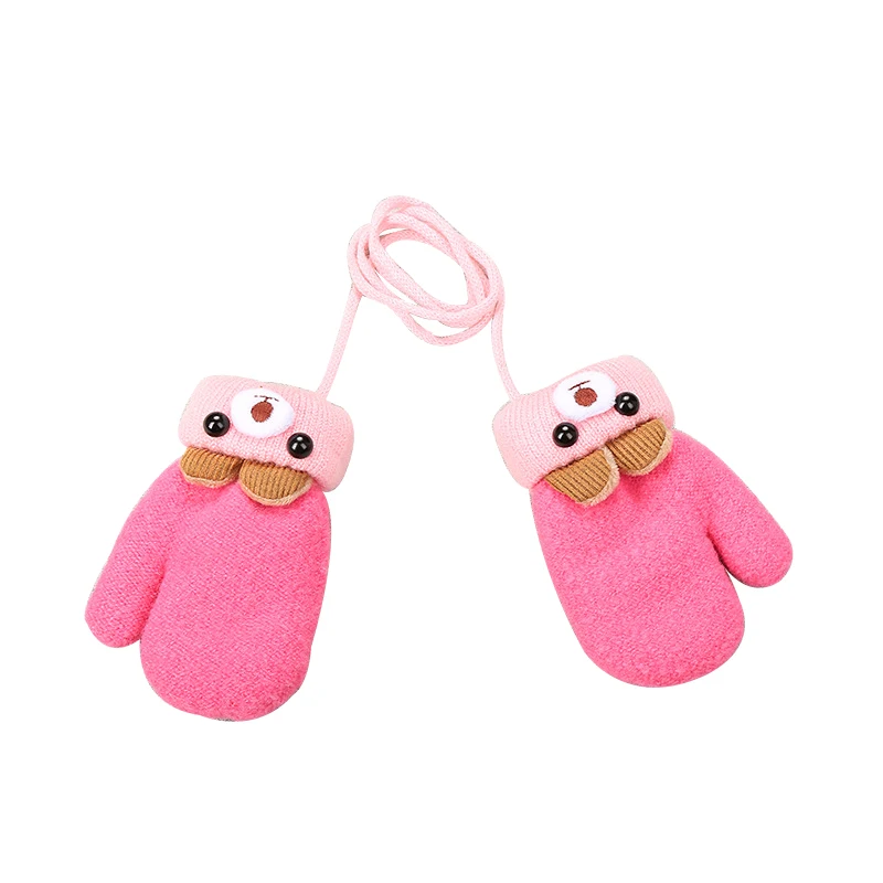 儿童礼物男孩和女孩冷天气手套可爱卡通冬季全手指手套孩子