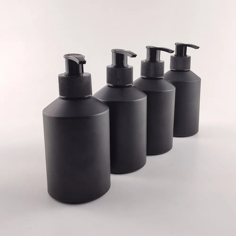 In Stock 200ml Frosted Matte Black Glass Bottles With Pump And Spray Buy Matte Black Bottle 4718