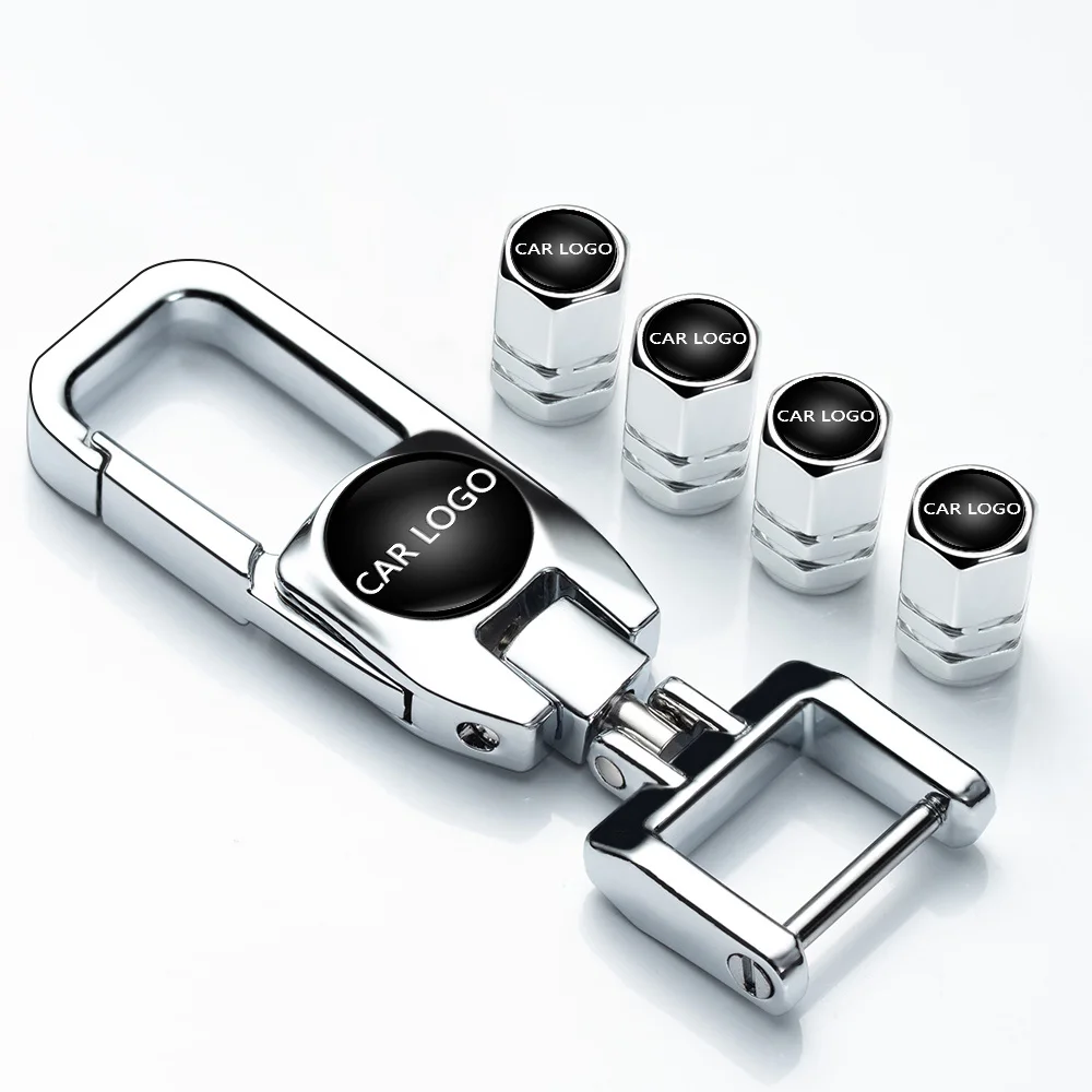 
Car Wheel Tire Valve Stem Caps Logo Personality Modification Accessories Suit for all models Keychain Keyring Valve Stem Cap 