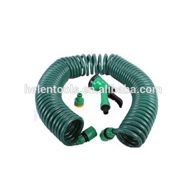 Recoil Coil Hose Tube Expansion Spring Pipe Expanding Hose Green