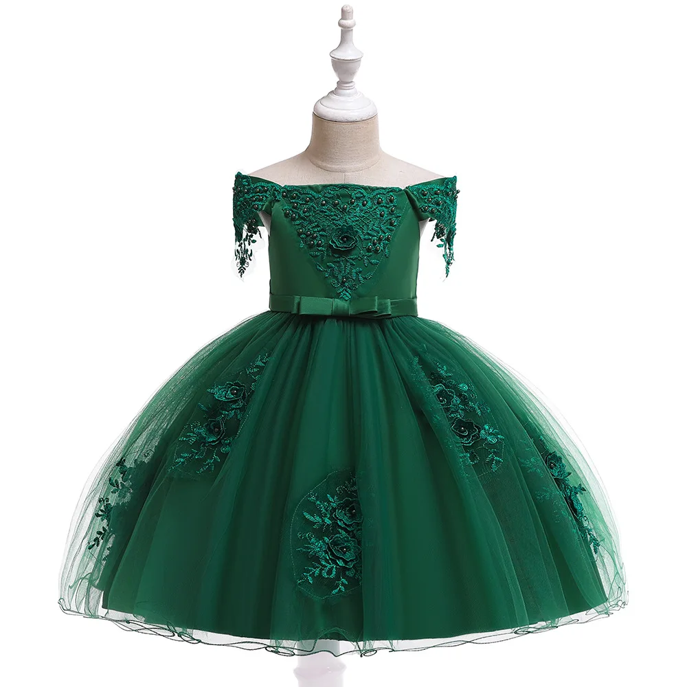 Зеленое платье с бантом