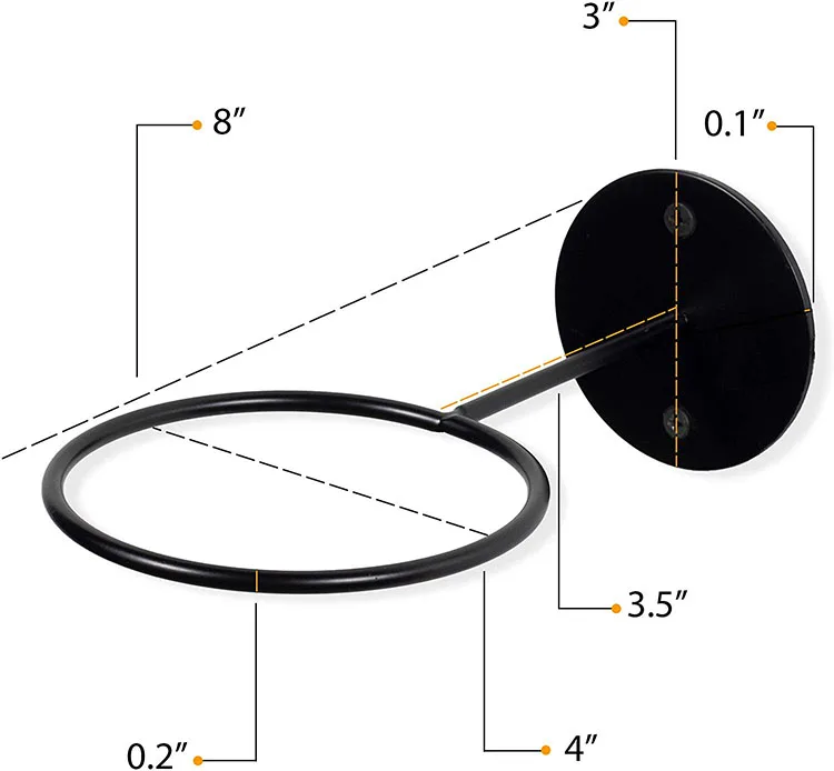 Flower Pot Wall Mount Ring Sturdy Mounted Metal Bracket Holding Planter