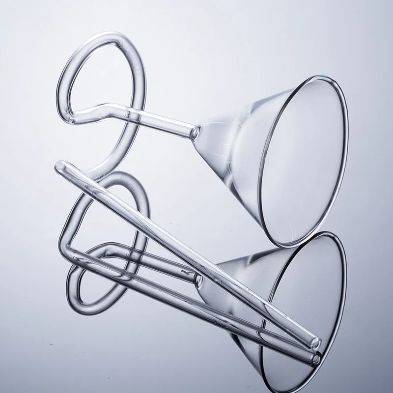 4 Oz Unique Spiral Straw Martini Glass Fancy Bar Party Wine Cocktail