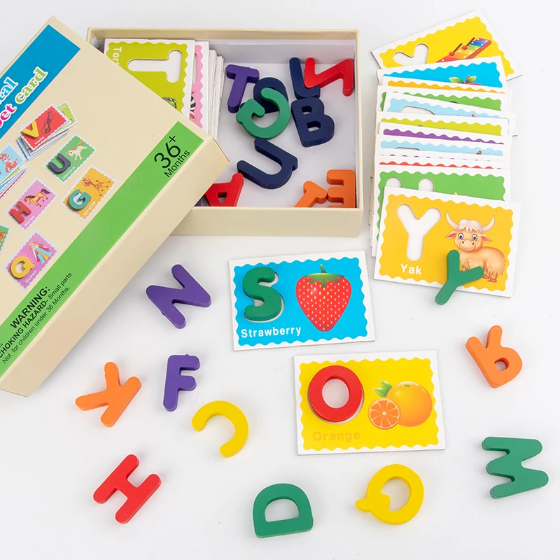 Hot Selling Wooden Puzzle Hand Grasp Puzzle Alphabet Digital