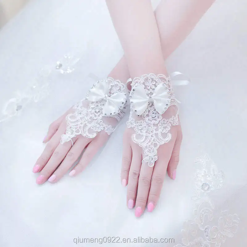 Handschuhe Braut Kurz Spitze Brauthandschuhe Hochzeitshandschuhe Accessoires 