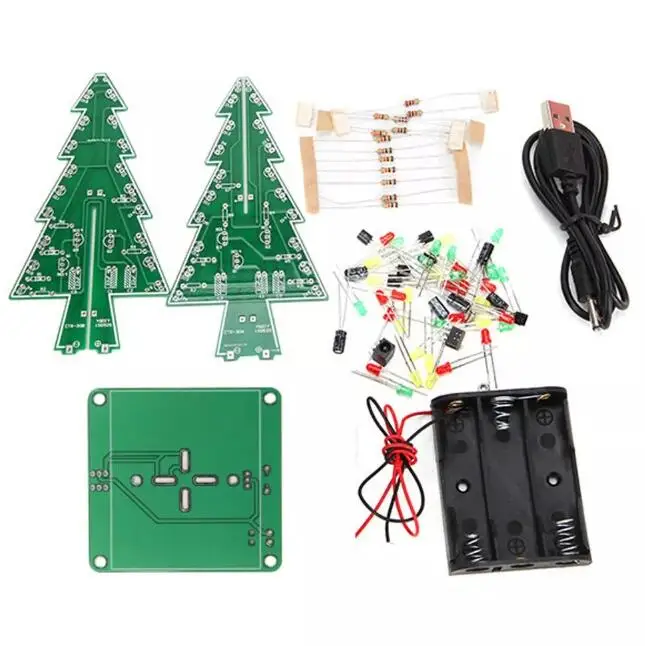 Christmas tree DIY colorful flashlight electronic practice handmade kit Christmas gift ornaments for Christmas