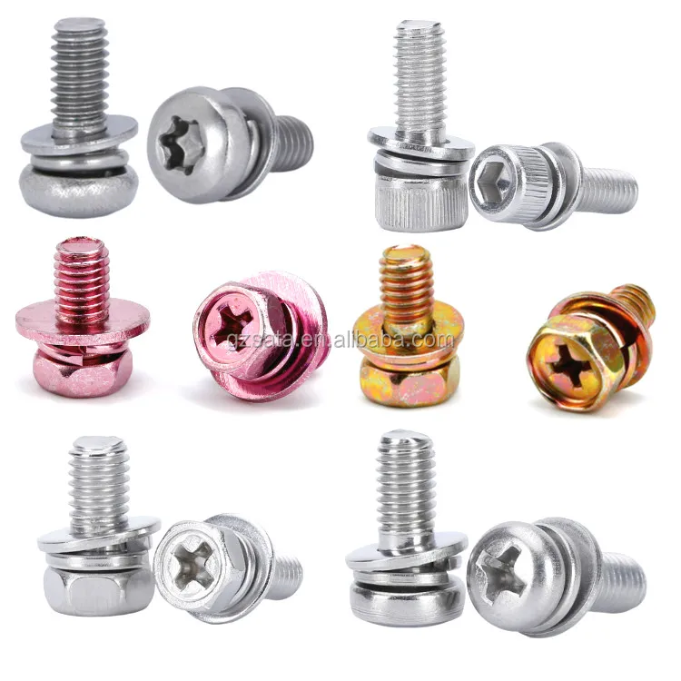 Made in China Guangzhou Fastener Manufacturer Supply Sems Screw with washer attached