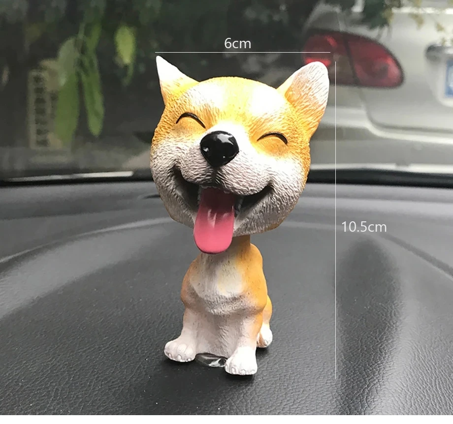Handmade Figurine Bobbling Head Puppy Car Vehicle Home Ornaments Pug 