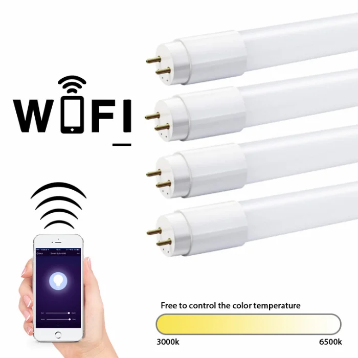 85-265V/AC 60cm 120cm 9W 18W Smart Dimming Cheap Price Led Tube Light T8, Wifi Wireless Led Tube Light