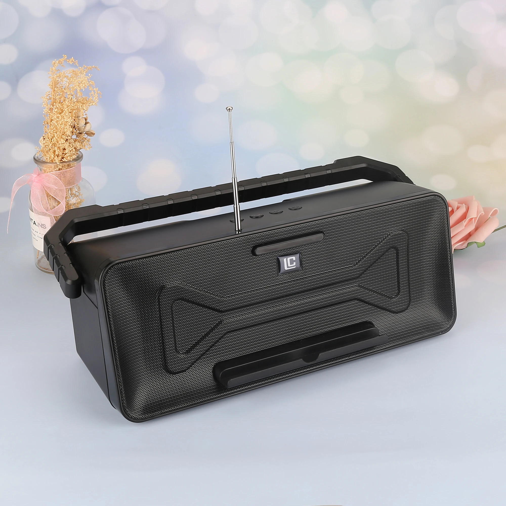 BK003 super bass woofer mini subwoofer portable boombox karaoke wireless loudspeaker outdoor tws bluetooth speaker with stand - ANKUX.COM