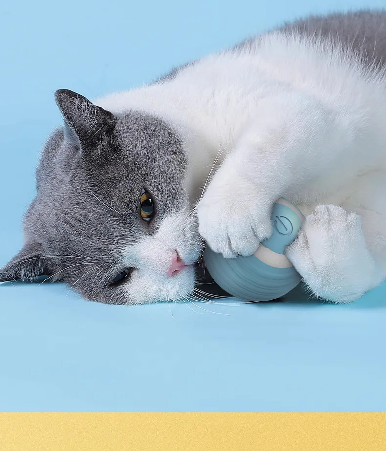 Smart Electric Cat Toy Durable Plastic Rolling Ball Chewable Self-Entertainment Boredom Artifact Dust-Free PC Pet Supplies