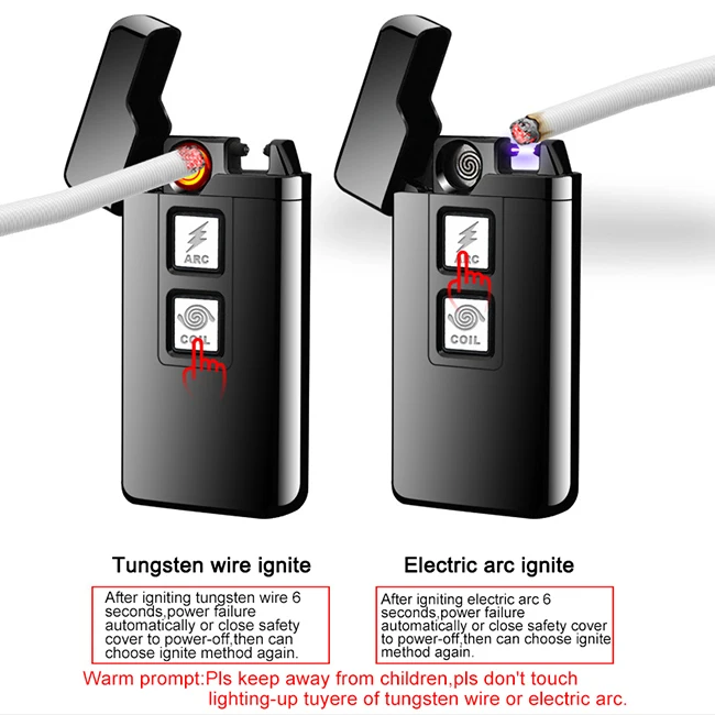 2020 Newest Custom Color Flame Heat Mini Arc Tungsten Wire Windproof