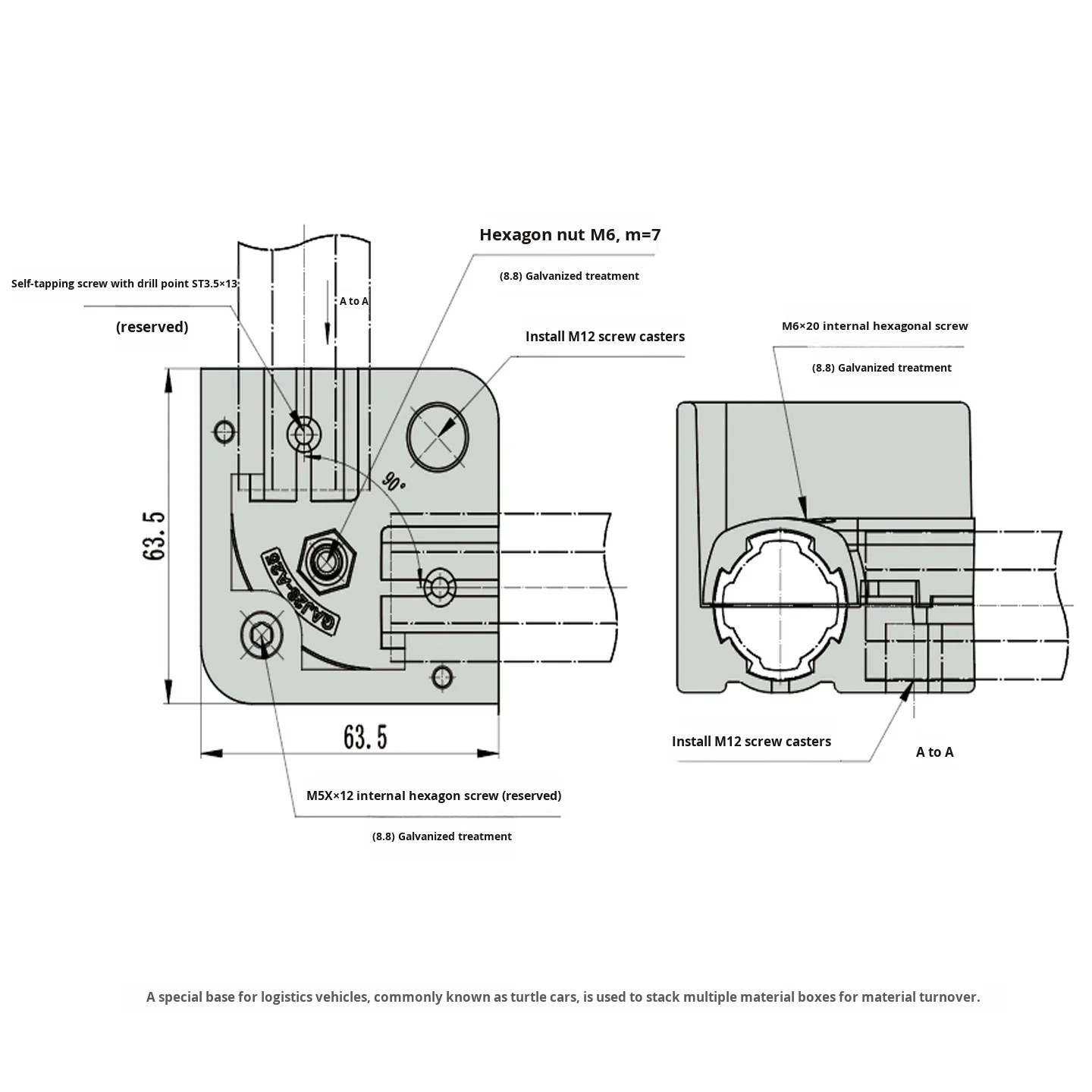 product turtle car connector third generation 1000 series aluminum alloy lean pipeline rod workbench frame-14