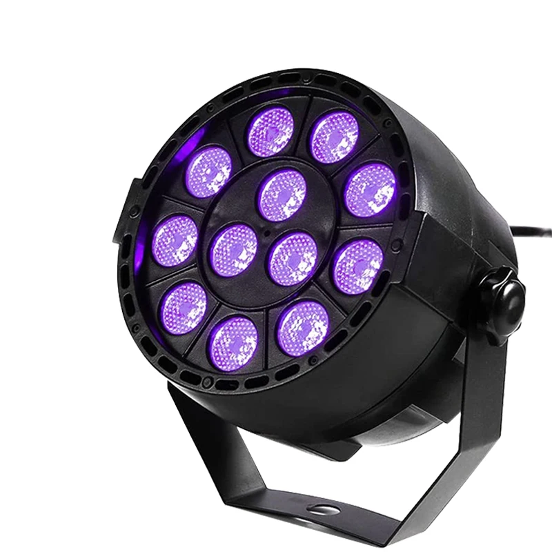 12 LED Disinfection Portable UV Lamp Purple 365nm Ultraviolet Germicidal Bacterial Disinfect Wash Par Lights For Home Room Party