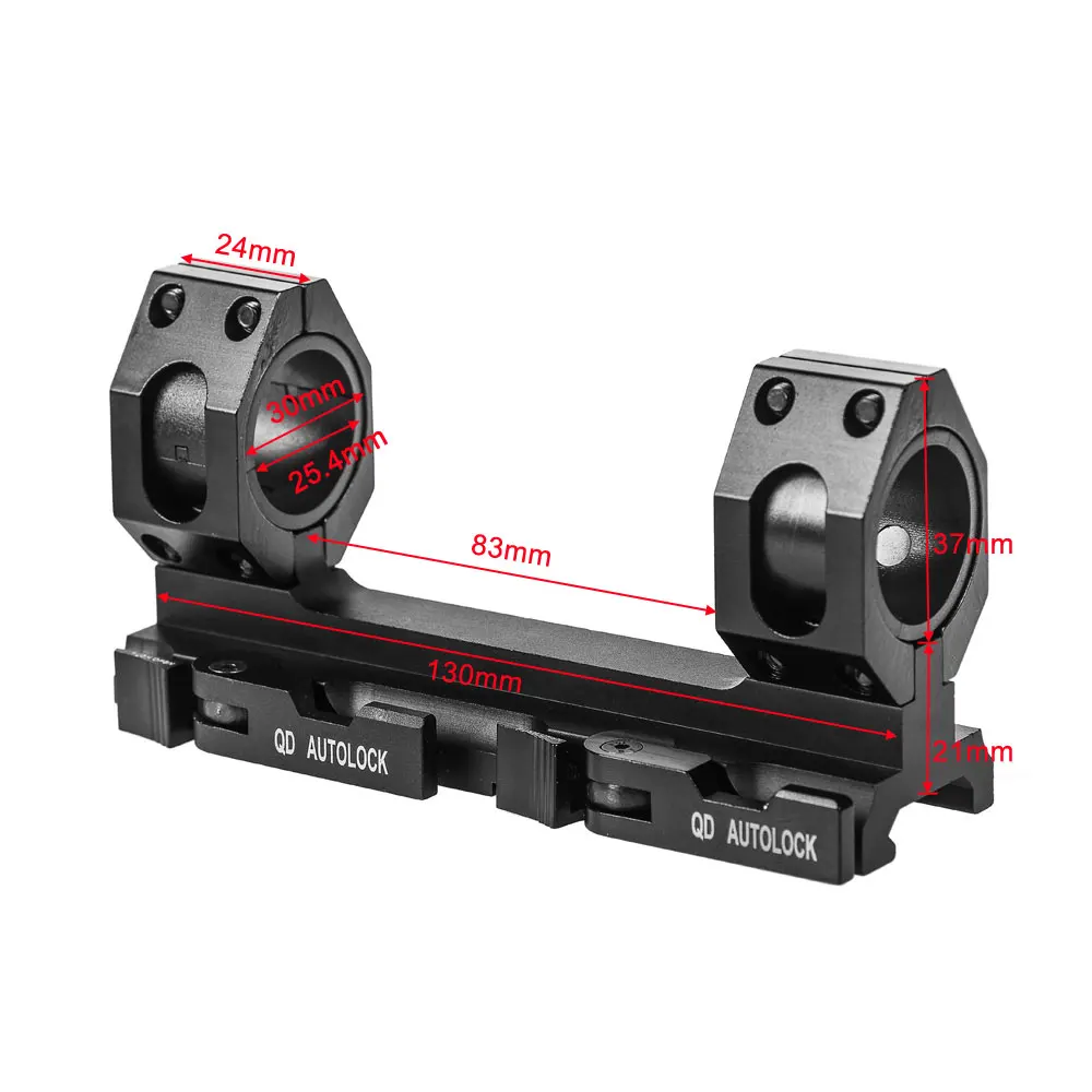 Quick Release One Piece Scope Mount Picatinny 25.4/30mm QD Auto Lock