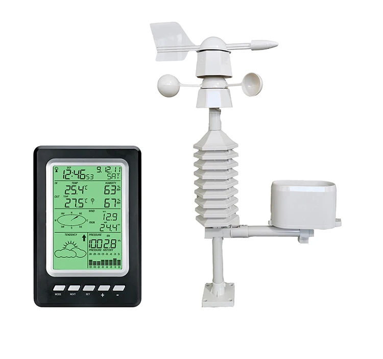 Professional Weather Forecast Station With Solar Power Wireless 433 Mhz 