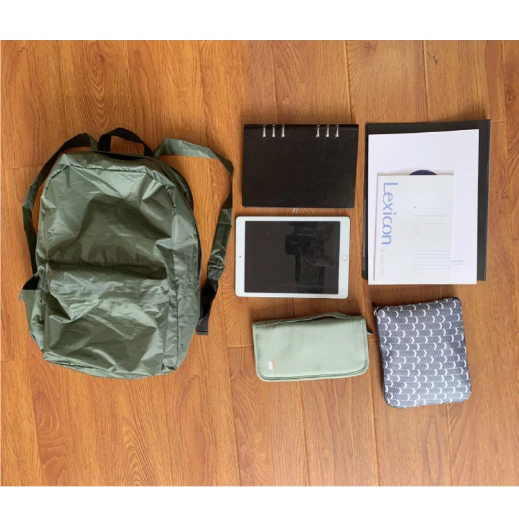 2020 latest design custom outdoor ultralight waterproof foldable teenage backpack with raincoat