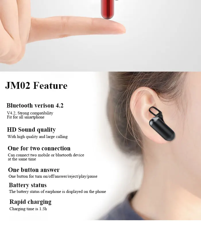 Jablue JM02 amazon top seller 2020 bluetooth 5.0 consumer electronics mini bluetooth headphones TWS WIRELESS HEADSET - ANKUX.COM