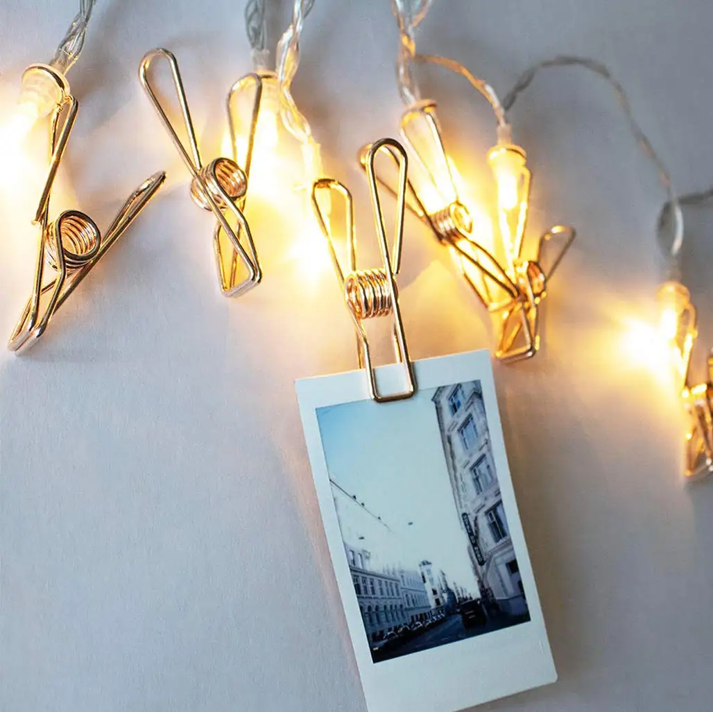 CE Home Decoration 10L Battery Operated Metal Photo Clip String Light