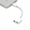 Noiseless 2in1 for lightning to 3.5mm aux headphone audio charge adapter for iphone 7 8 X