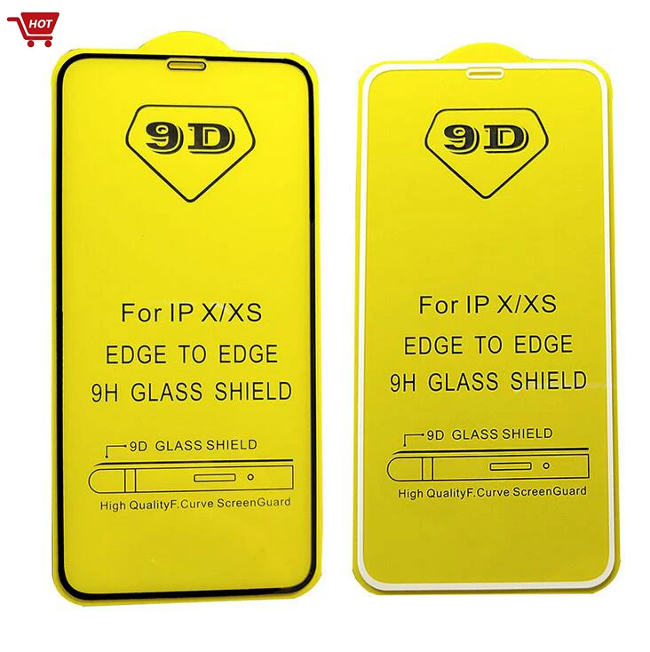 
Factory Wholesales for iPhone X/XS iPhone 12 Fullcover FullGlue 9D Tempered Glass Screen Protector 