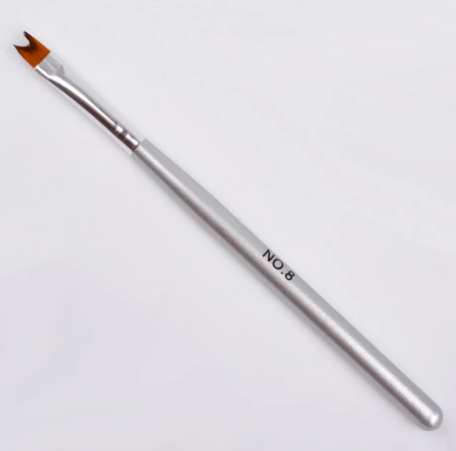 BIN Manicure Nail Art Brushes Gel Nail Silver Wooden Handle Painting Brush