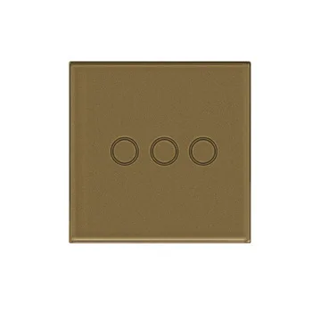 Smart Home Gold 3 Gang Wireless Remote Control Switch Shape RF 433MHZ ev1527 Touch Switch Home Automation