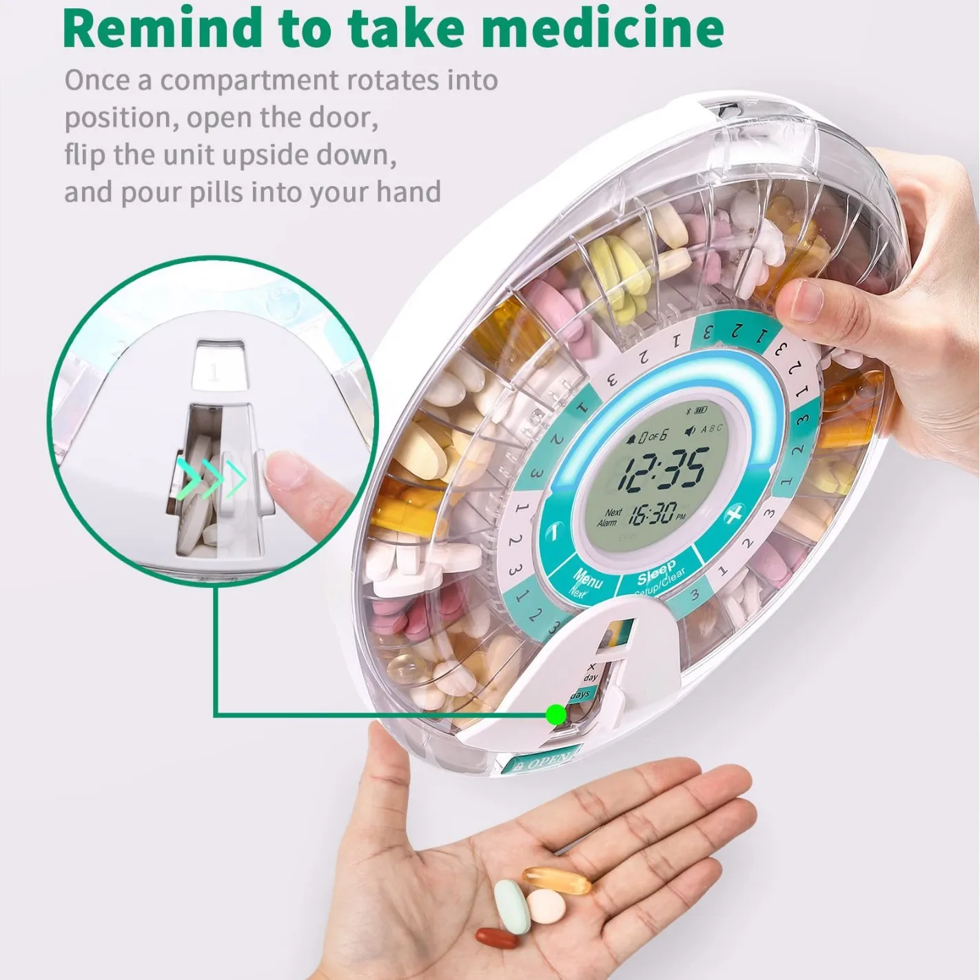 Bluetooth Smart Electronic Pill Box Medication Reminder 28-Compartment ...