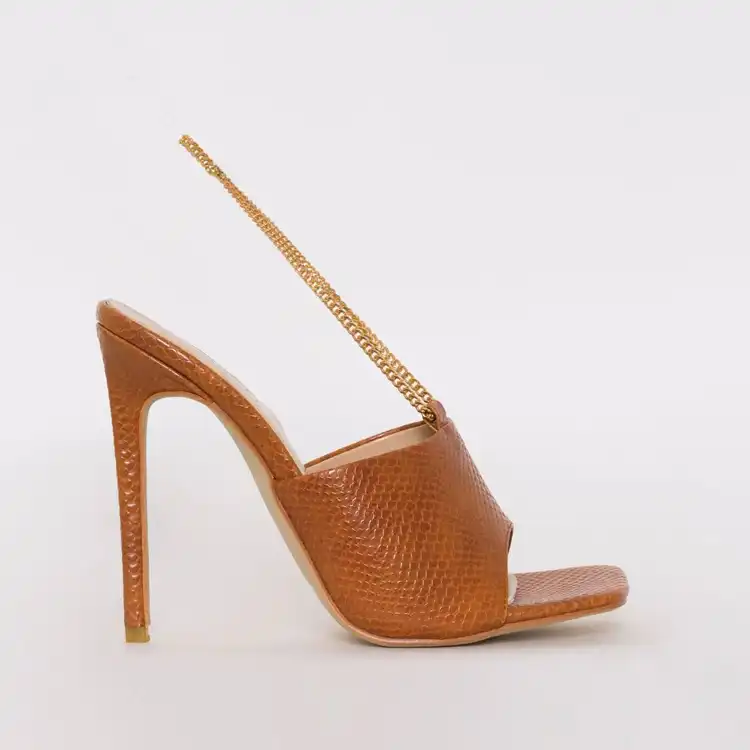orange snake print heels