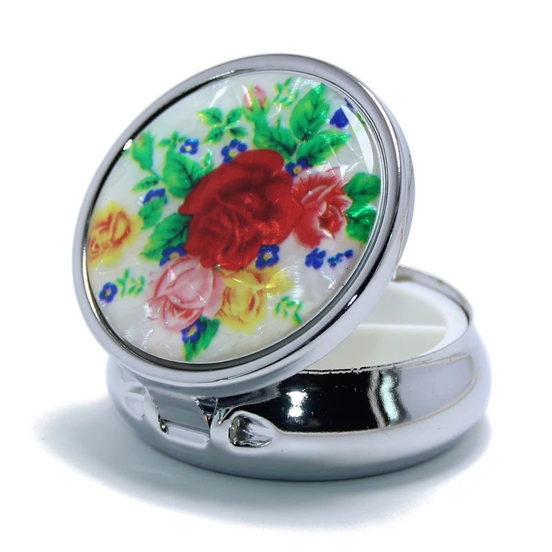 50mm Round Holder Container Medicine Case Small Capsule Organizer Metal