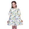 Kseniya Kids Wholesale Green Floral Half Sleeve Kids Girls Dress Summer Organza Cotton Girls Dresses Size 6 8 10 12 14