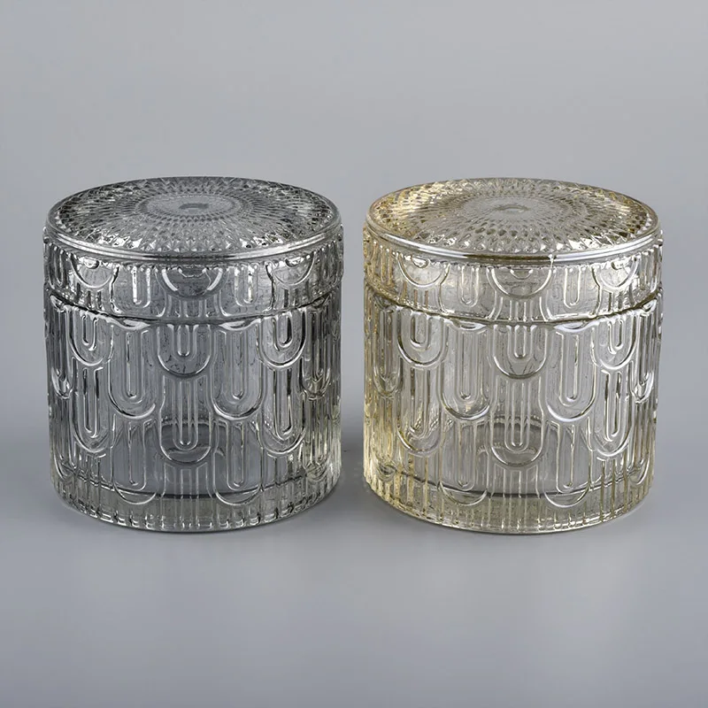 Wholesale Luxury glass candle jar with lid for candle making
