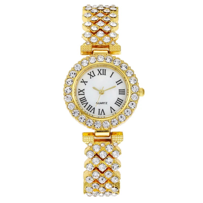 2020 Full Diamond Watch Rome Ladies Stainless Steel Analog Luxury Women Crystal Watch reloj para hombre TW451