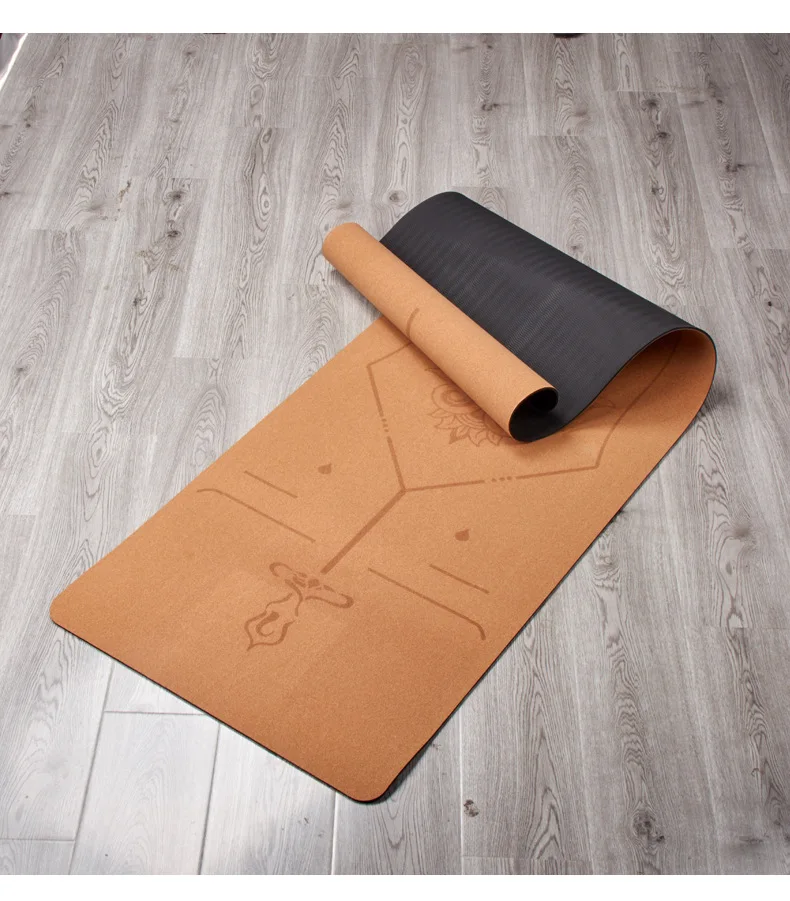 oem服务天然橡胶背生态软木瑜伽垫,用于健身器防滑瑜伽垫环保