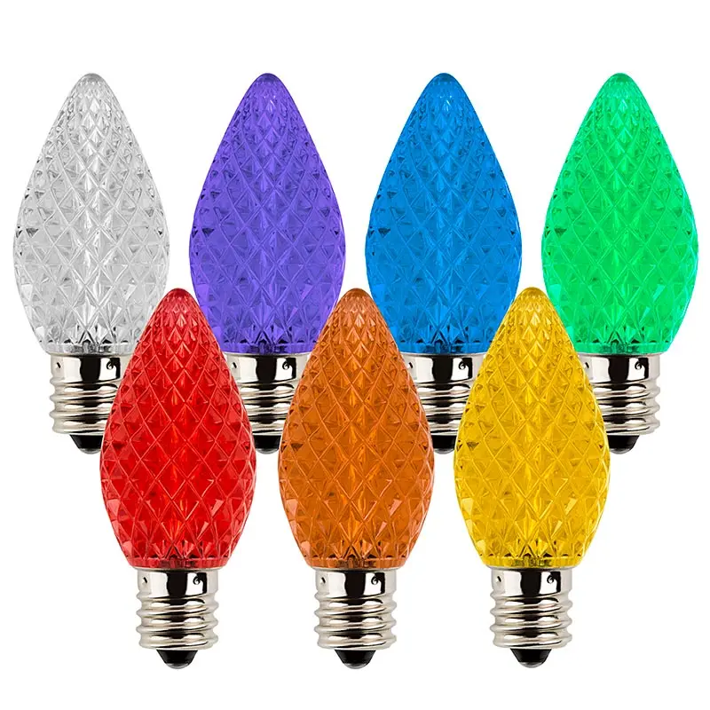 UL Listed Faceted Lighting Dimmable C7 E12 Led Bulbs indoor & outdoor christmas bulbs