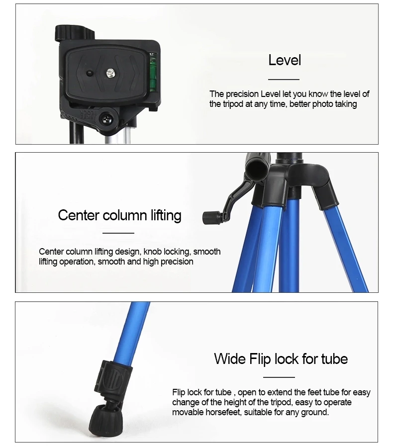 Professional Aluminium Tripod 3366 Mobile Phone Tripod Stand 1.4M for Digital Camera DSLR