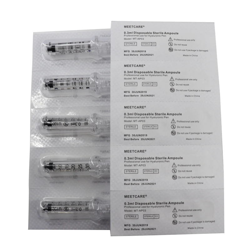 
0.3ml 0.5ml Ampoule Head for Hyaluronic Pen Disposable Sterile Needle Free Adapter Atomizer Lip Injection for Mesotherapy Gun 