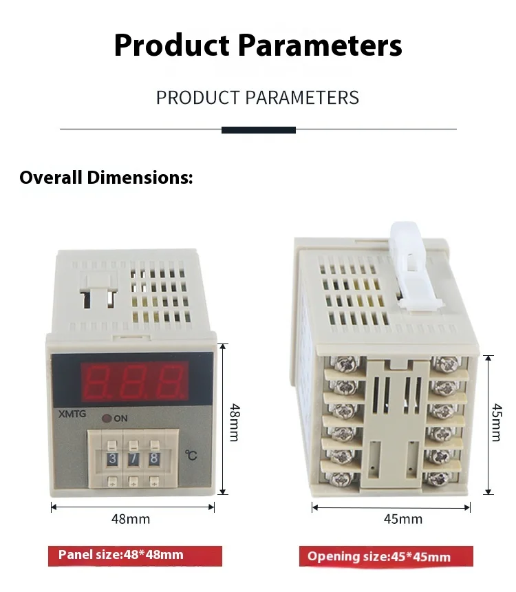 XRKC XMTG-2001 48*48*81mm Digital Temperature Controller Adjustable K/E-type 220V OEM/ODM ABS 0~400C 0.1C Resolution supplier