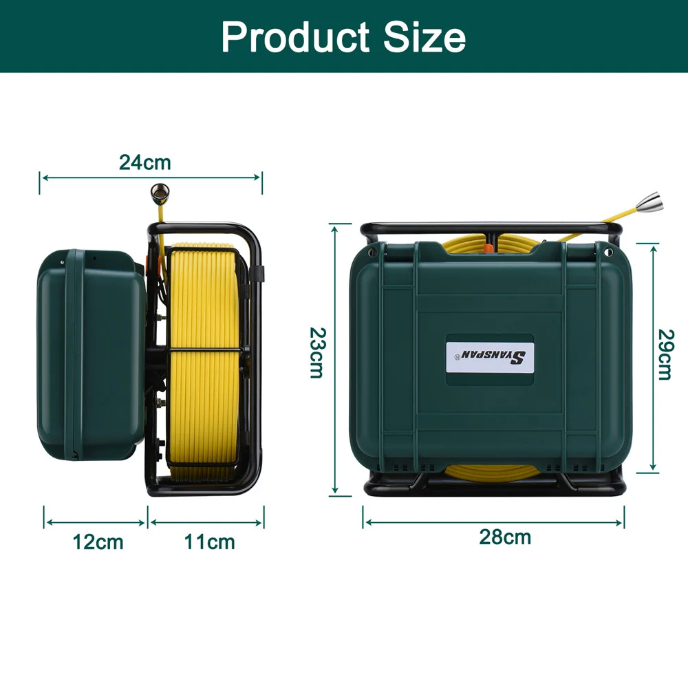 Sewer Camera 9Inch HD 1080P Screen 23MM Camera Head Pipe Camera Inspection 16GB DVR Video Recording 20M/30M/40M/50M  details